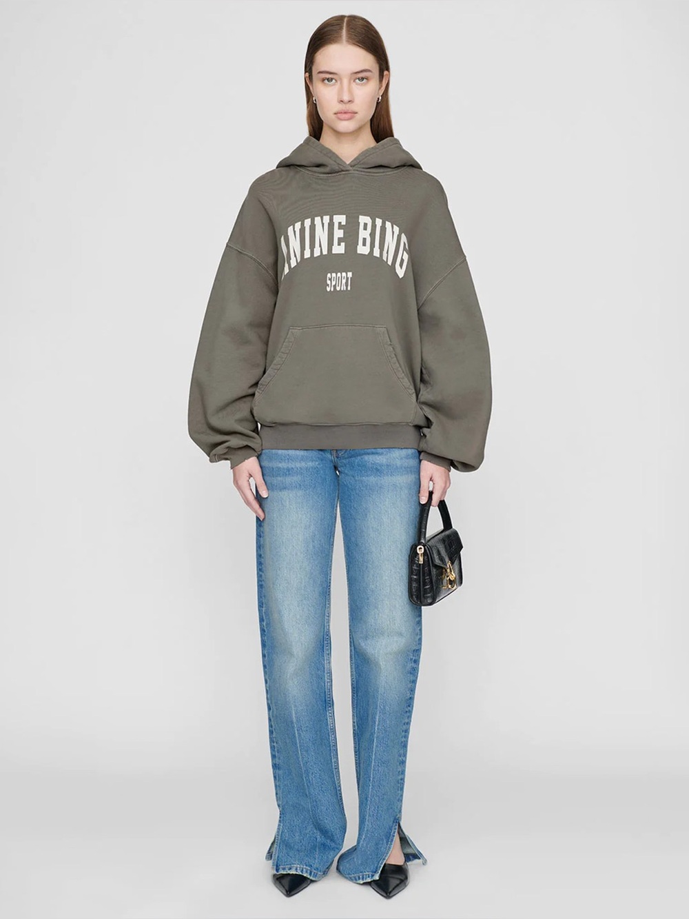 Anine Bing Hoodie in Dusty Olive